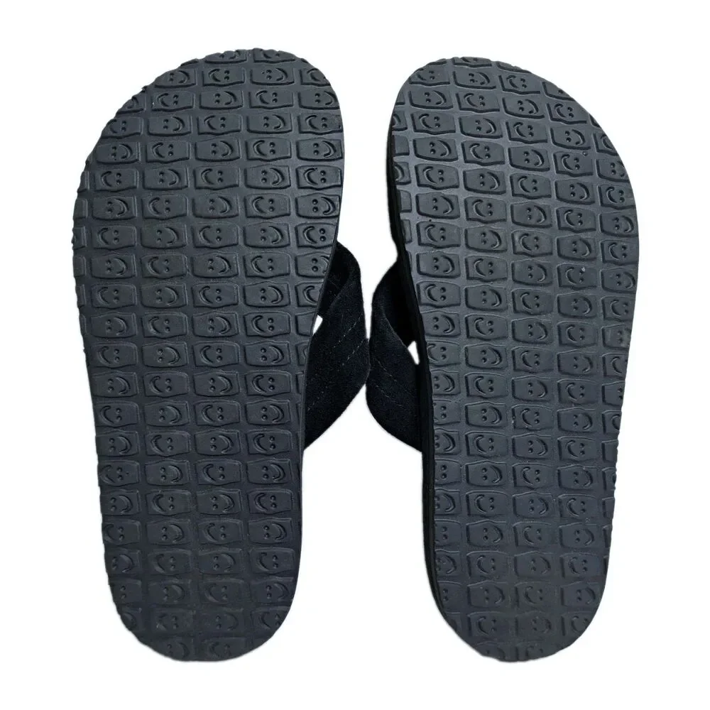 Sanuk Beer Cozy Coaster Flip-Flops Men’s Size 6 Black Beach Pool